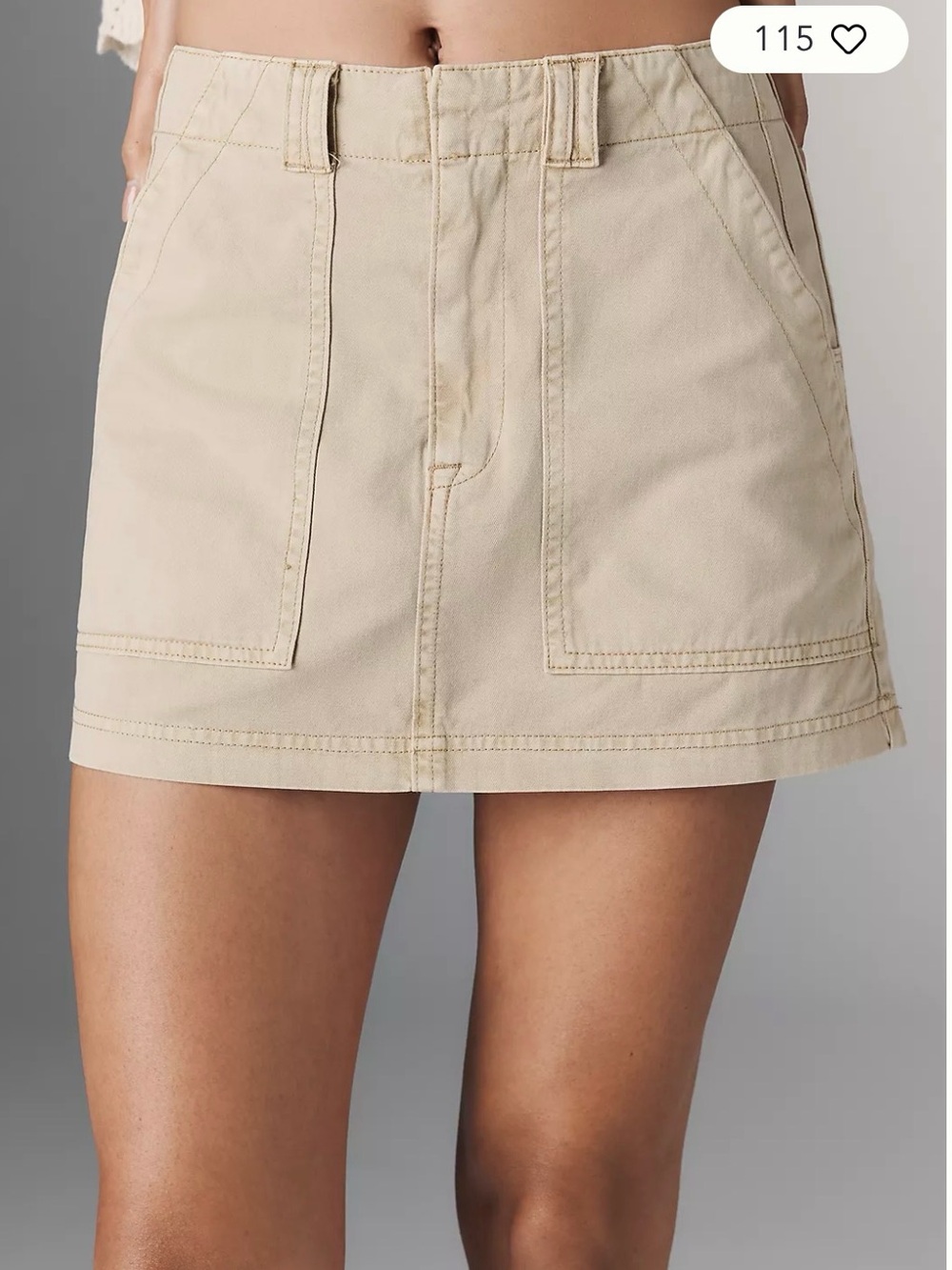 Pistola Kayla Utility Mini Skirt Canoe Tan Cotton Anthropologie Size 25 NWT